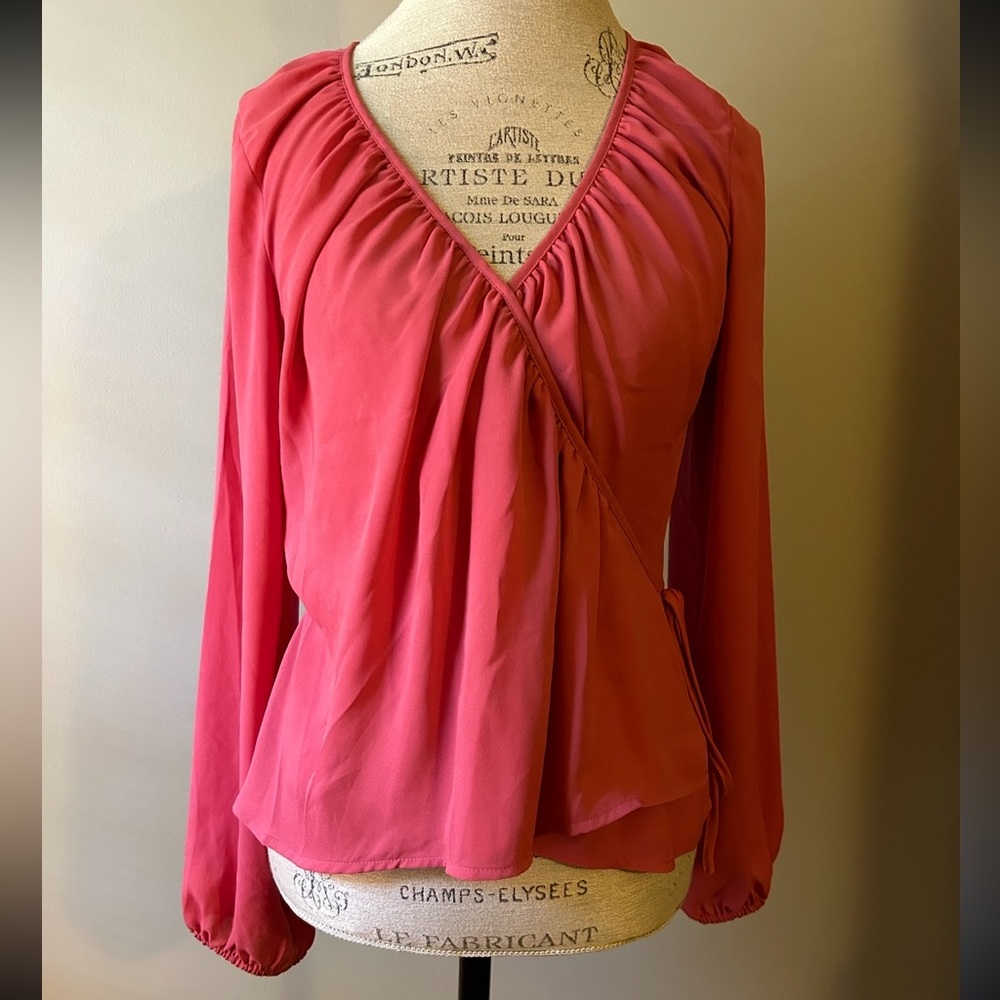 Women's Pink Wrap Top
